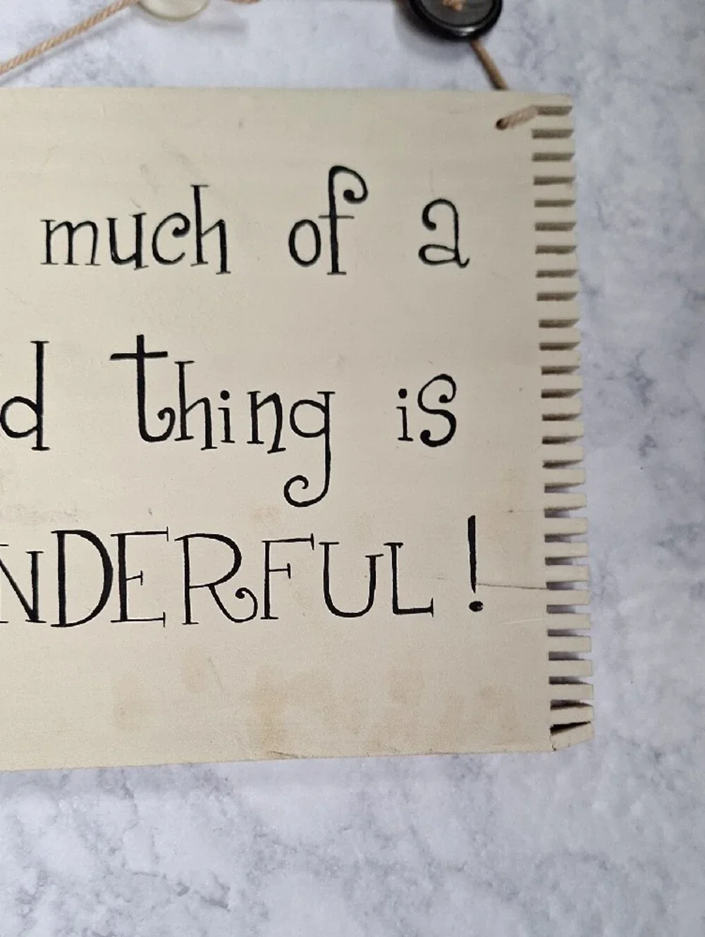 Neutral Cream Wooden Wall Sign - 